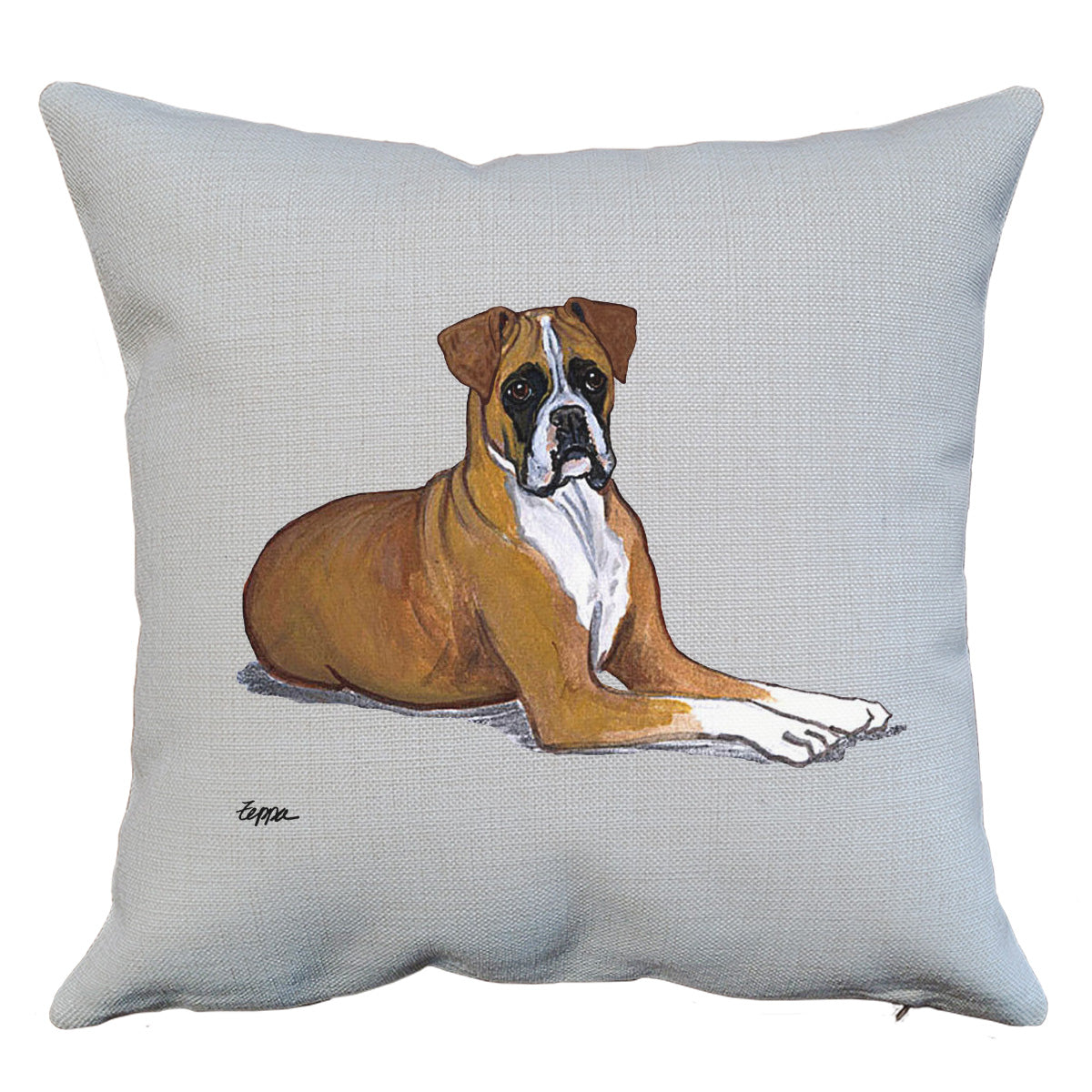 Boxer Lying Uncropped Throw Pillow