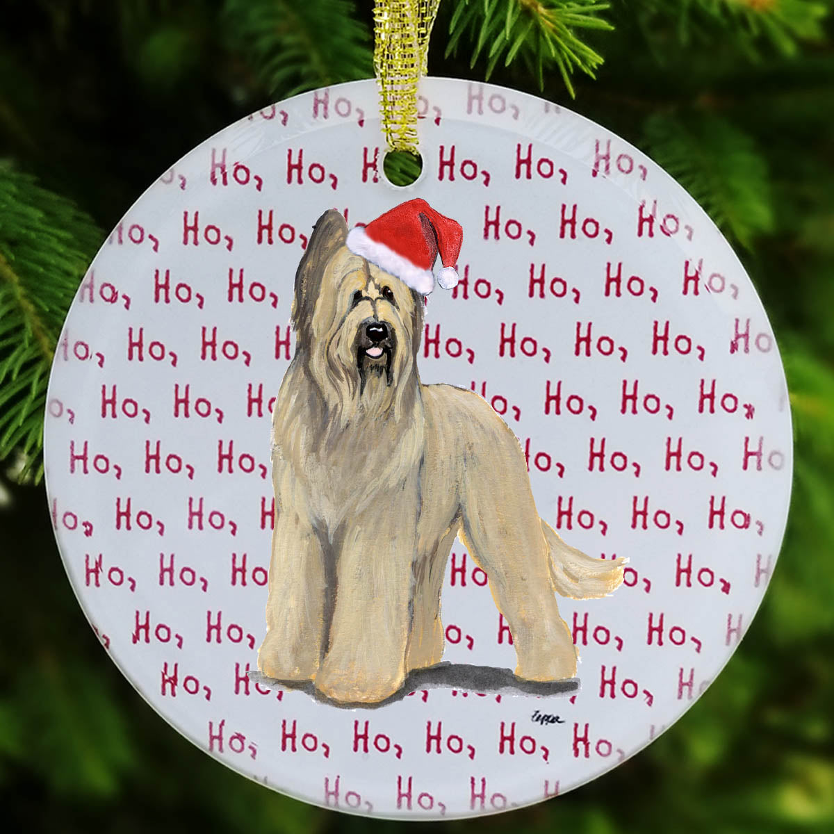 Briard Christmas Ornament