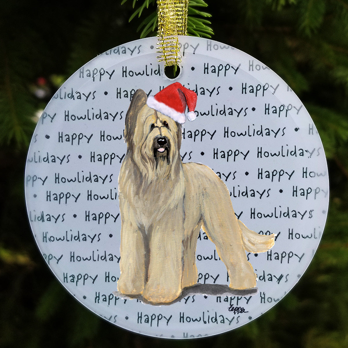 Briard Christmas Ornament