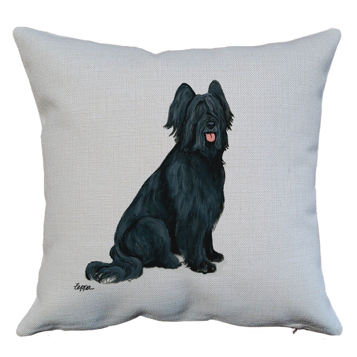 Black Briard Throw Pillow