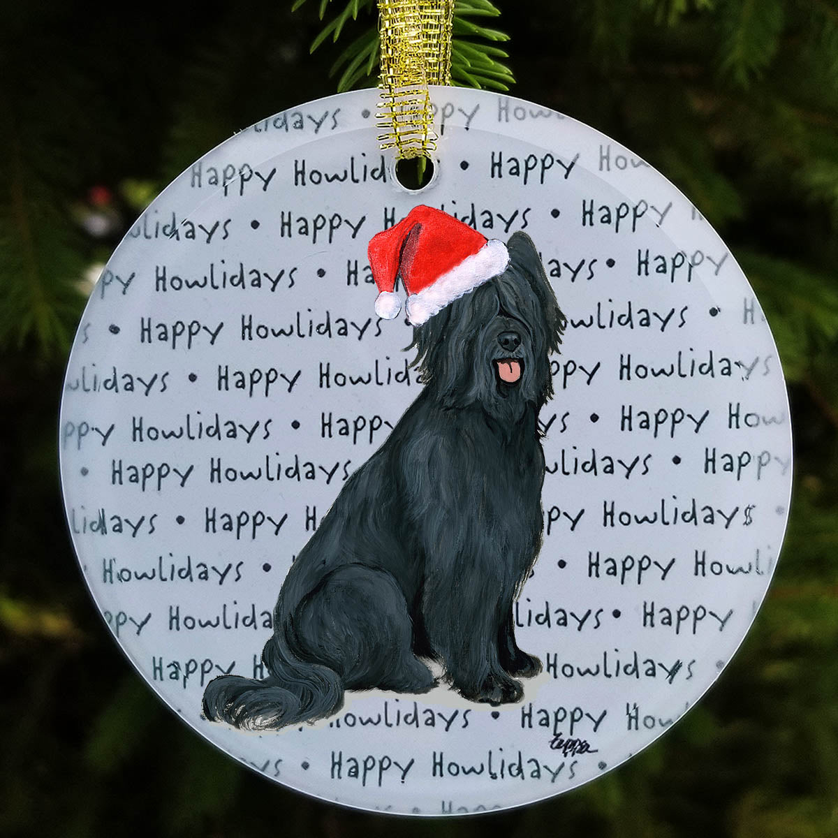 Briard Christmas Ornament