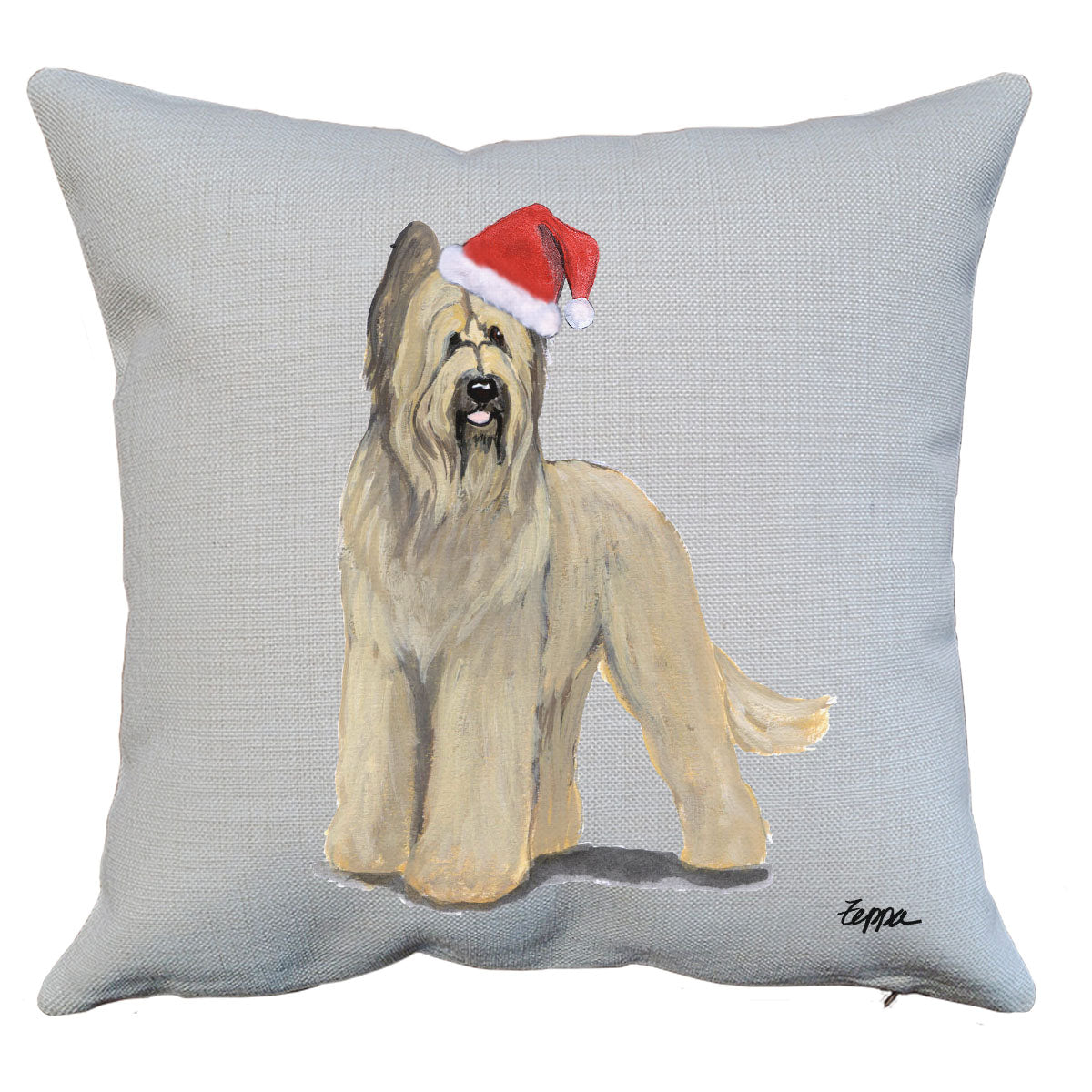 Briard Santa Pillow
