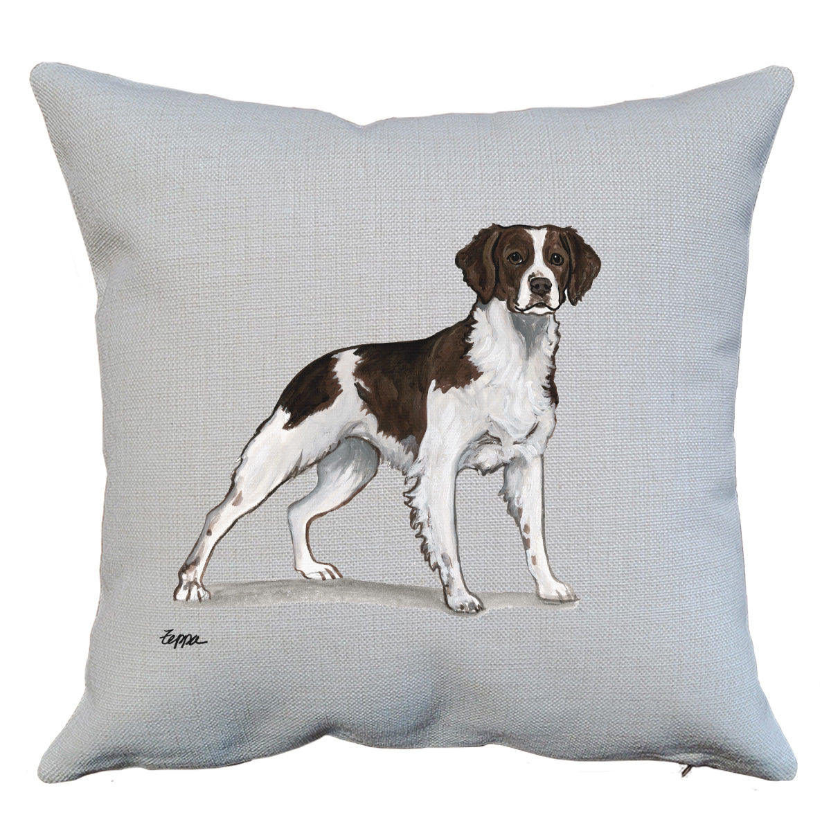 Liver and White Brittany Throw Pillow