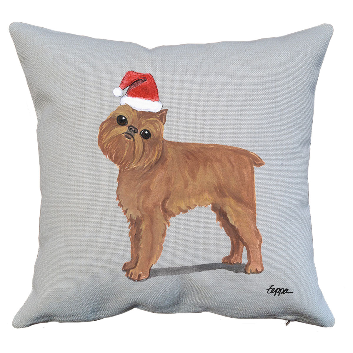 Brussels Griffon Santa Pillow
