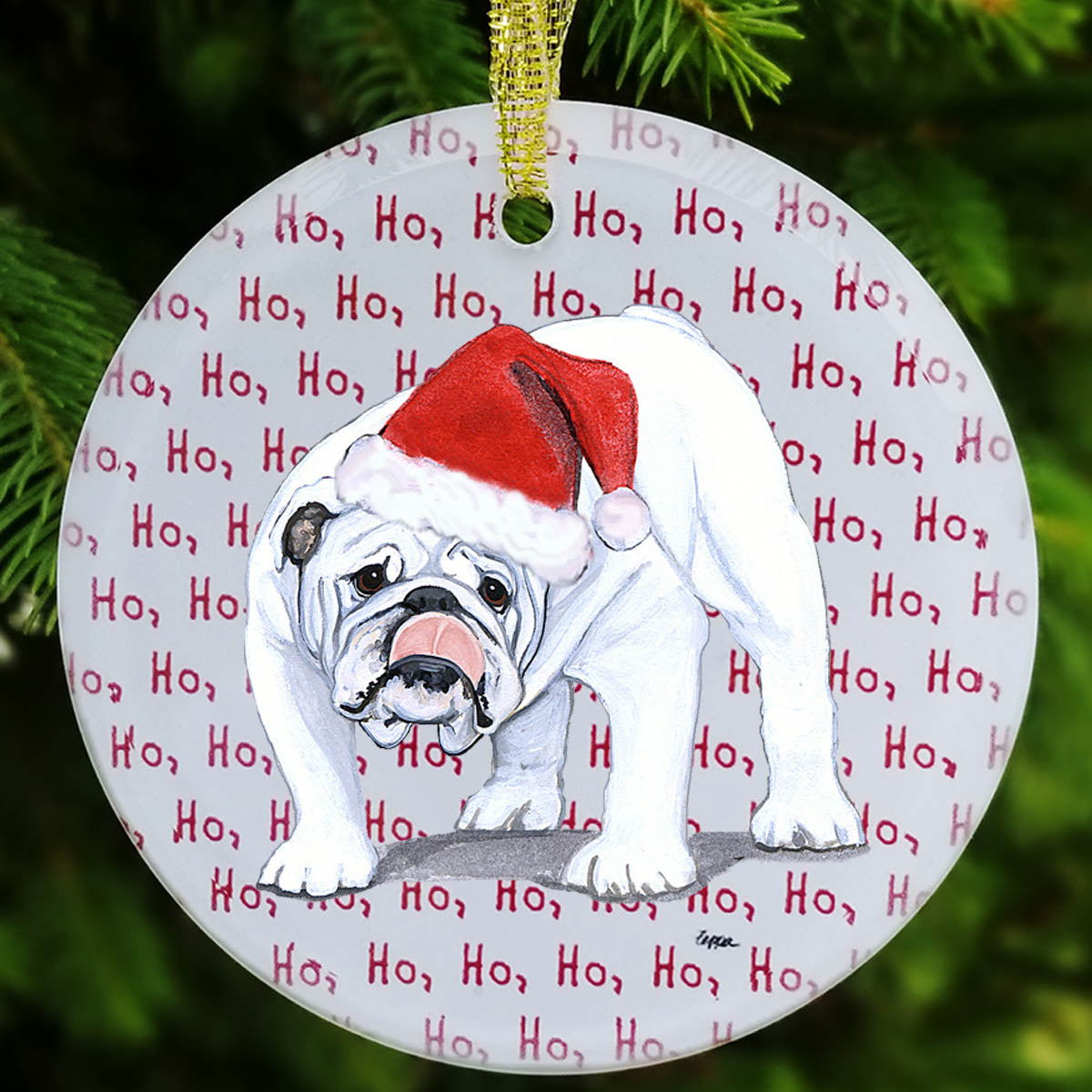 Bulldog Christmas Ornament