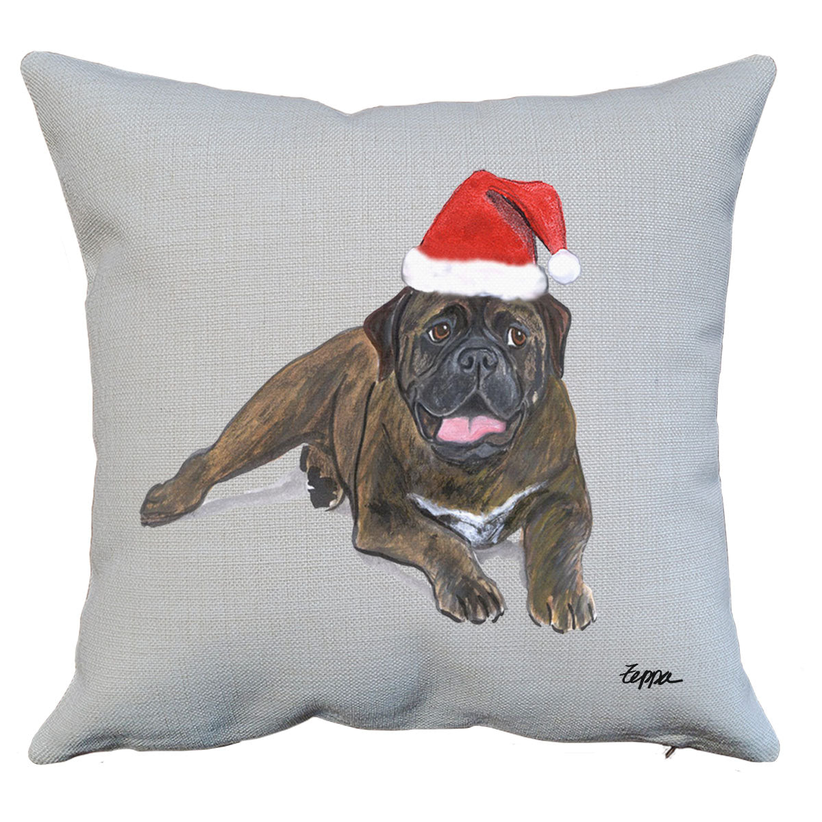 Bull Mastiff Santa Pillow
