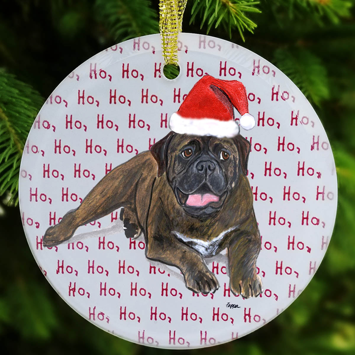 Bullmastiff Christmas Ornament