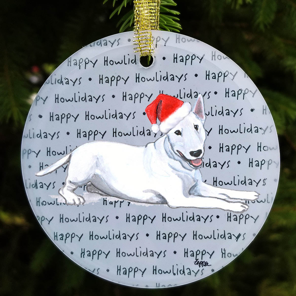Bull Terrier Christmas Ornament