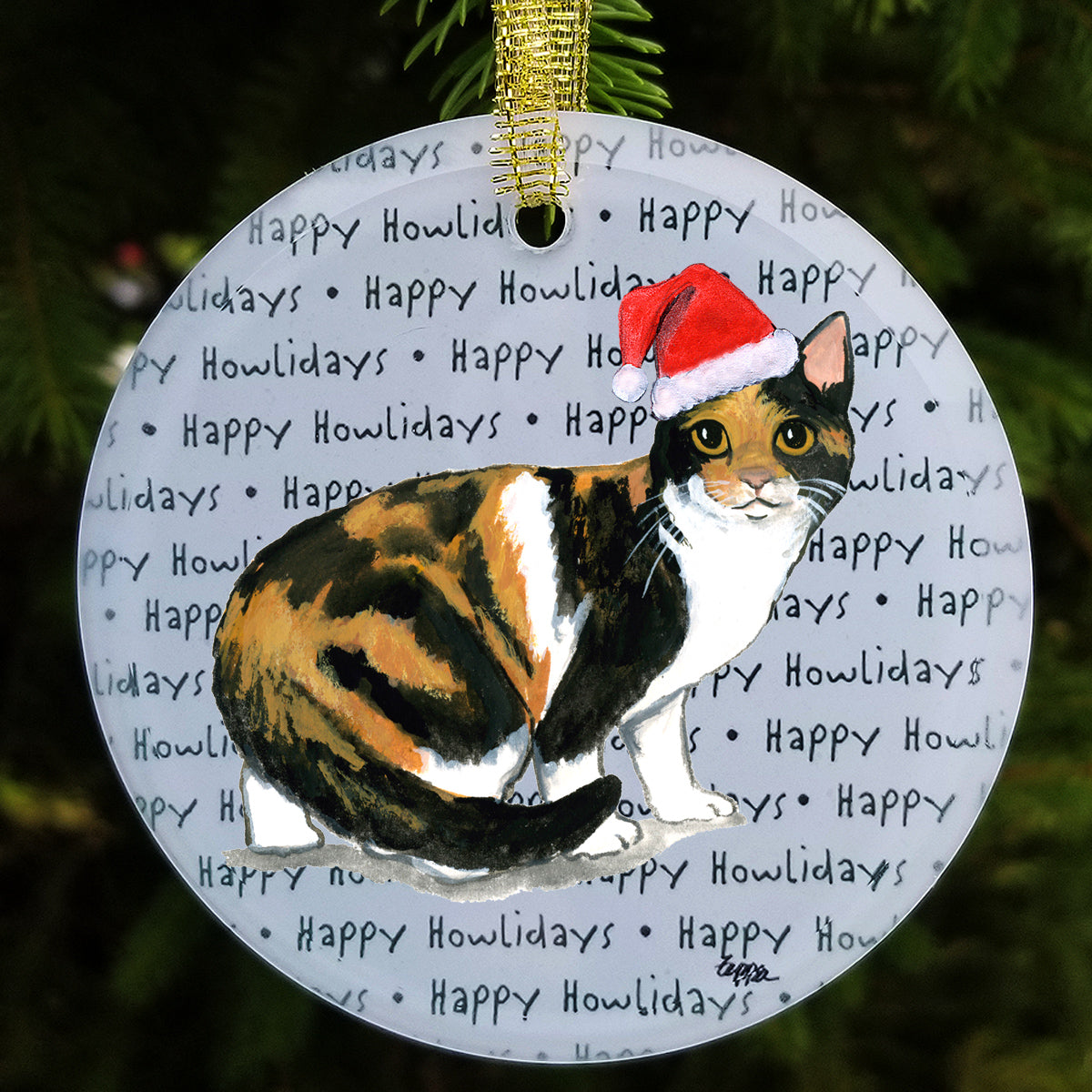 Calico Cat  Christmas Ornaments