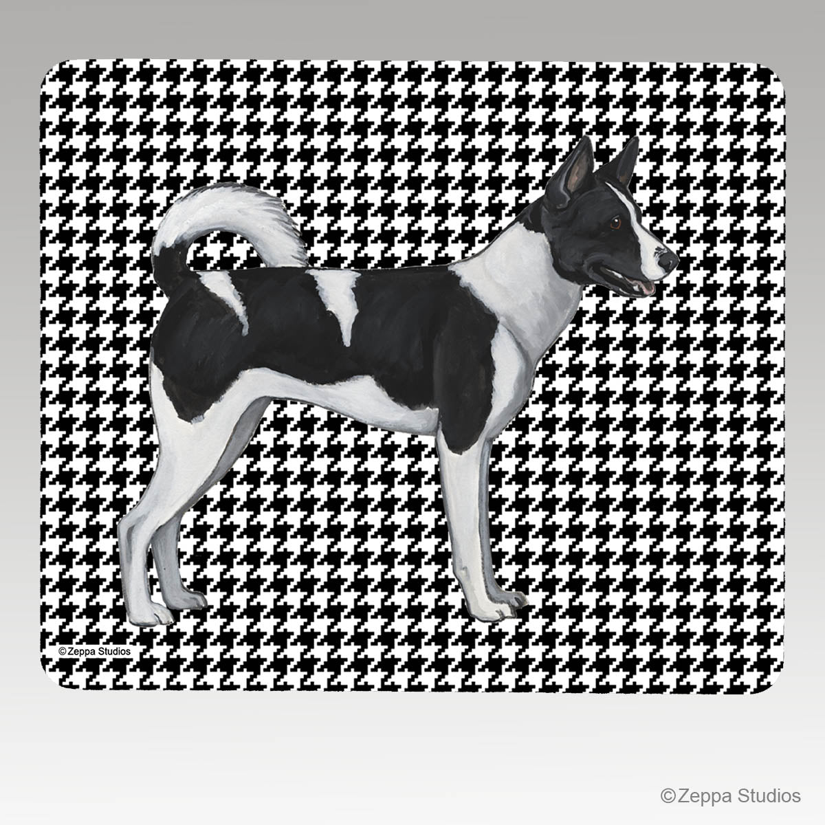 Canaan Dog houndstooth mouse pad