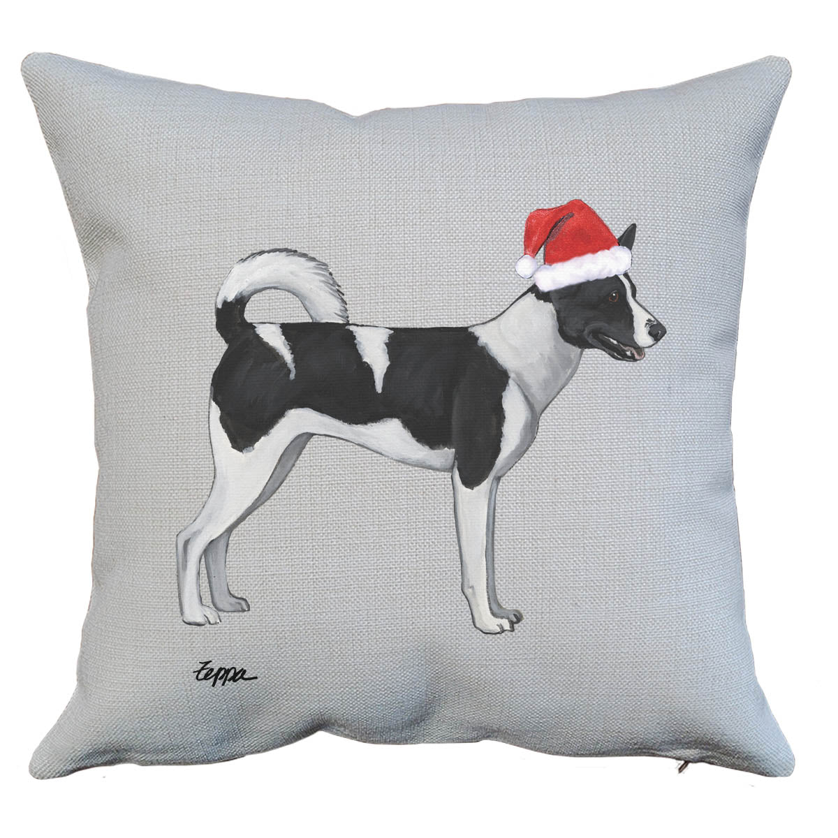 Canaan Dog Santa Pillow