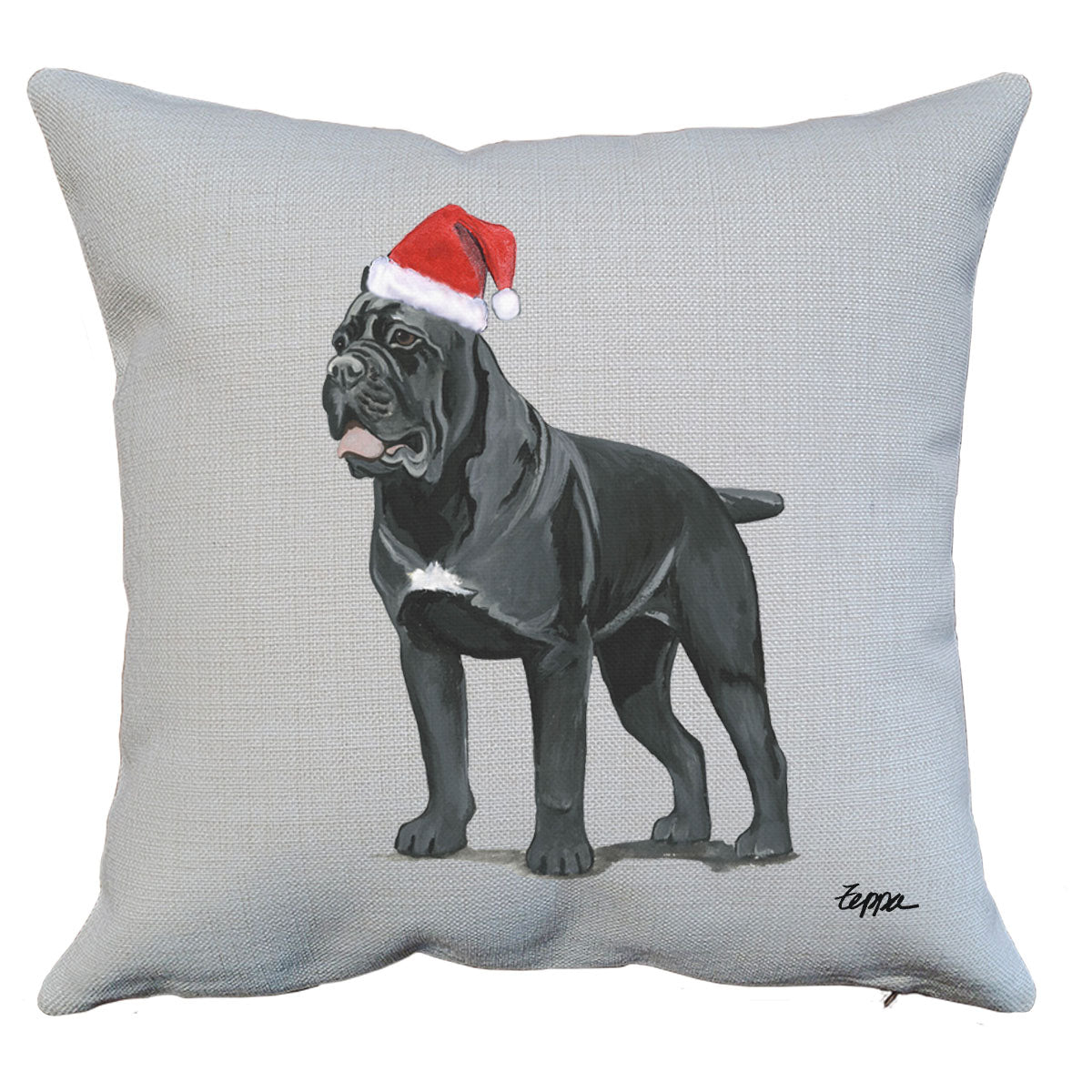 Cane Corso Santa Throw Pillow