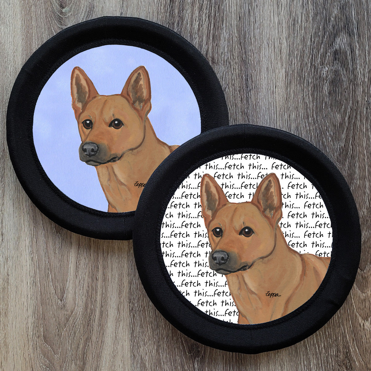Fotofrisby fetch toy with Carolina dog design
