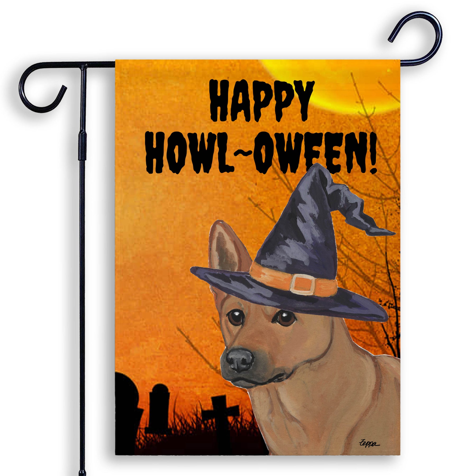 Carolina Dog Happy Halloween Garden Flag