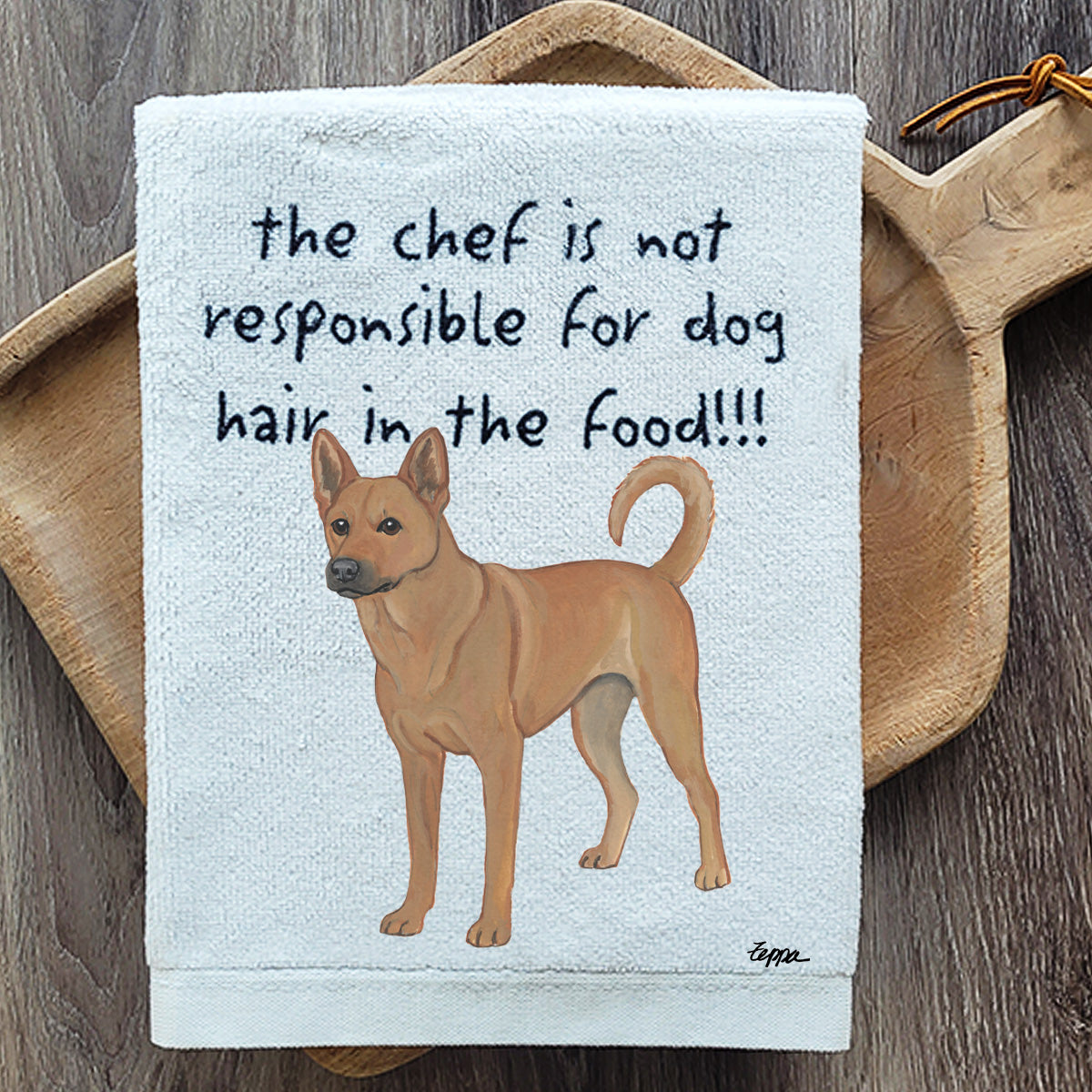 Carolina Dog design kitchen towel.