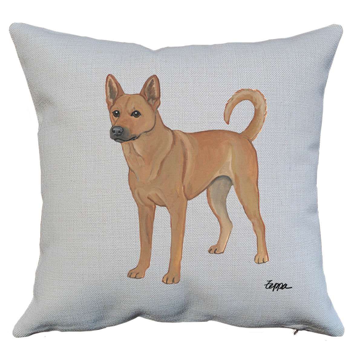 Carolina dog design linen throw pillow.