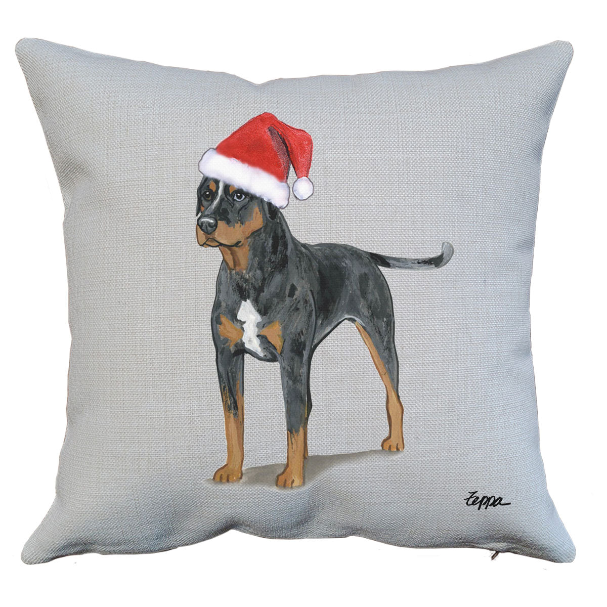 Catahoula Leopard Dog Santa Pillow