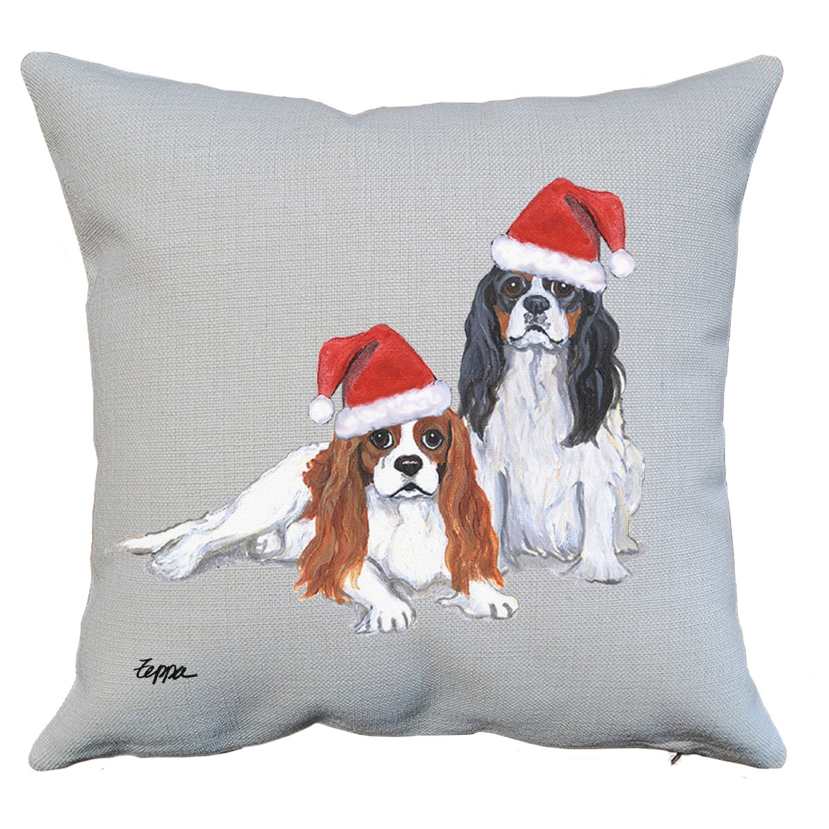 Cavalier Pair Santa Pillow