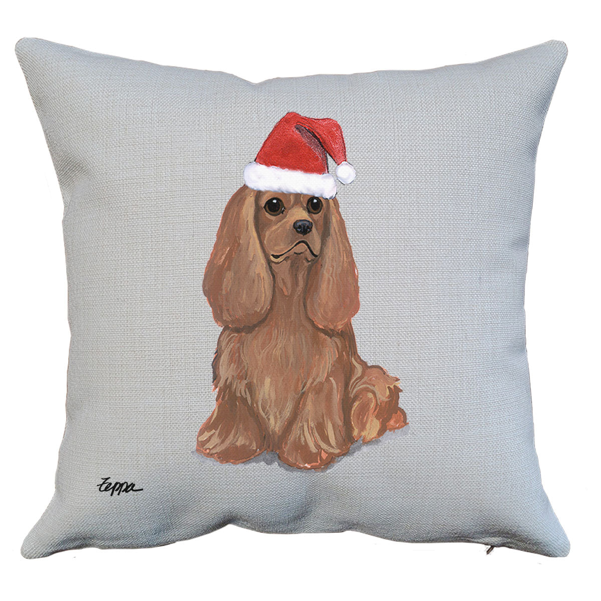 Cavalier Ruby Santa Pillow