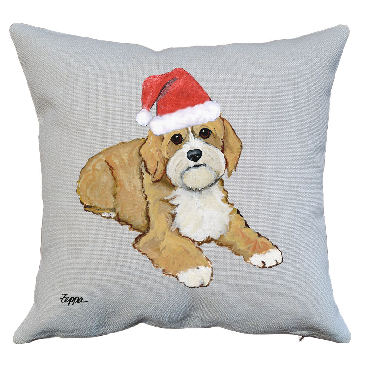 Cavapoo Santa Pillow