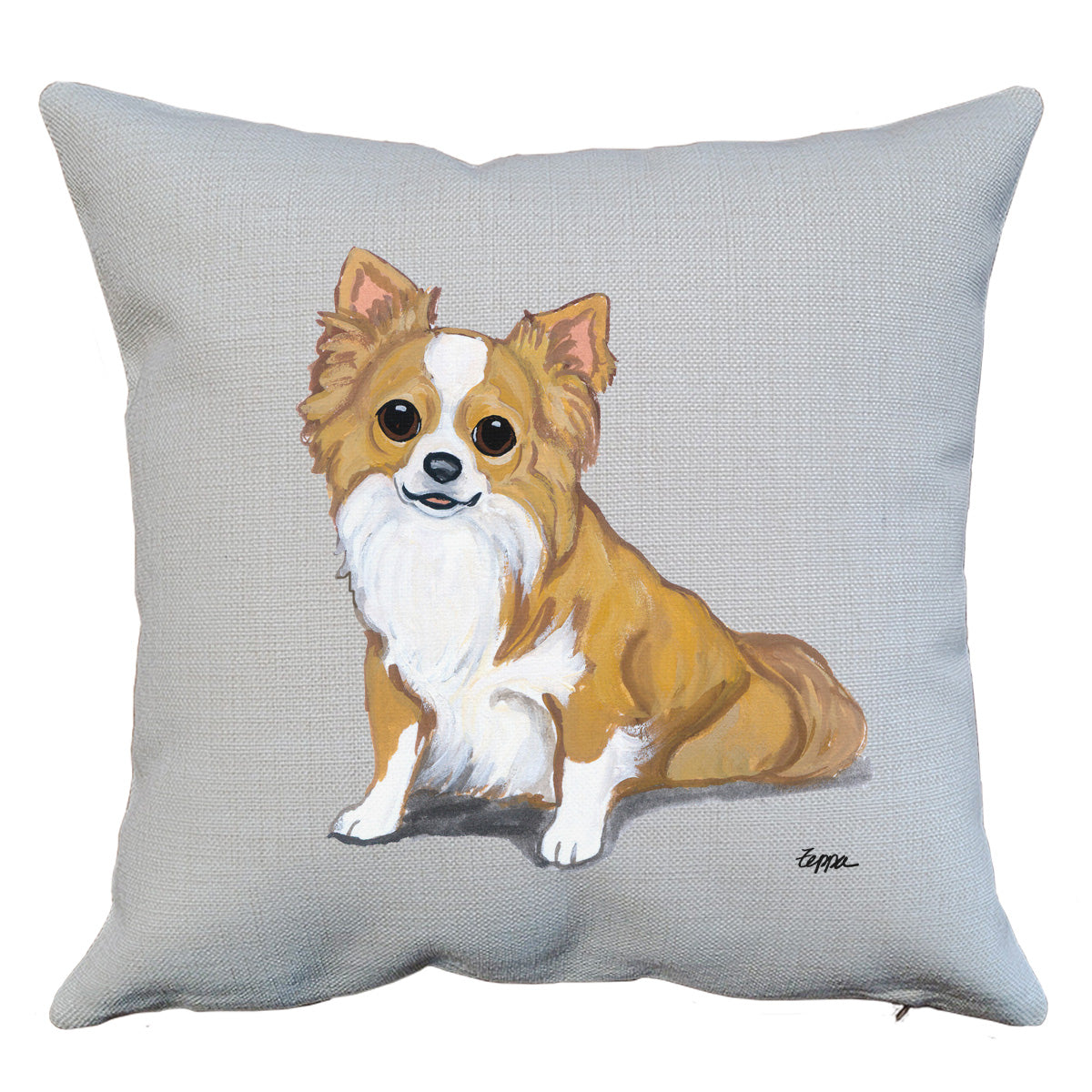 Longhaired Chihuahua Throw Pillow