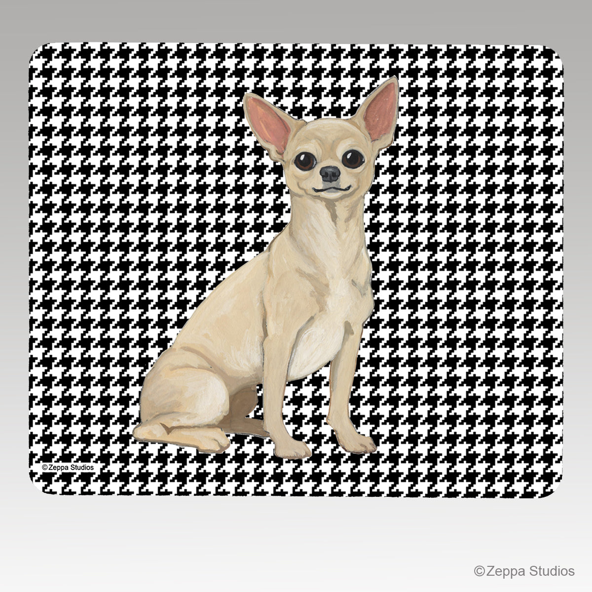 Chihuahua Houndstooth Mouse Pad