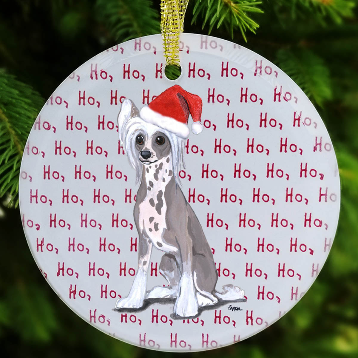 Chinese Crested Christmas Ornament