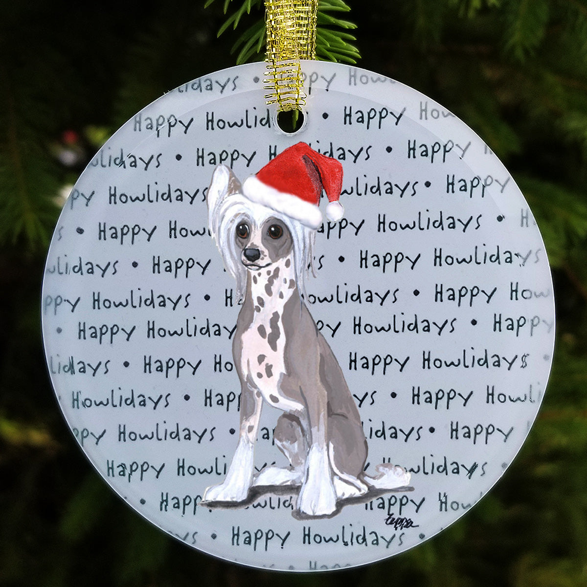 Chinese Crested Christmas Ornament