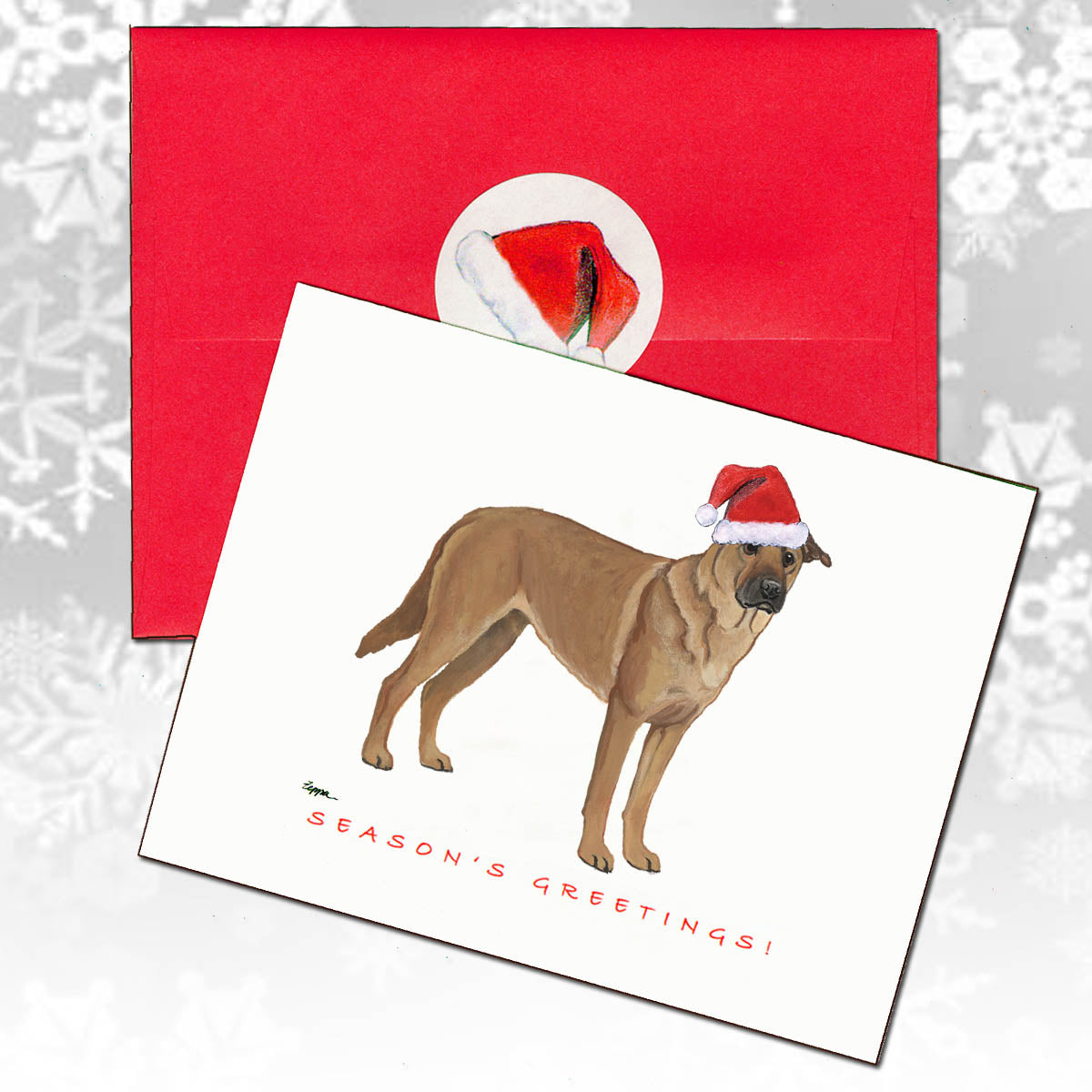 Christmas cards with a Chinook in a Santa hat 