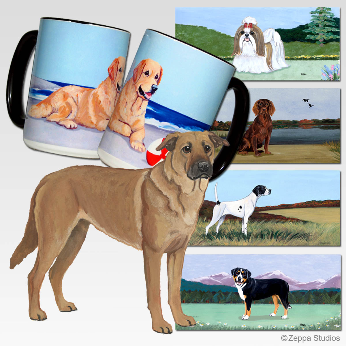 Scenic background wrap mugs with a Chinook 