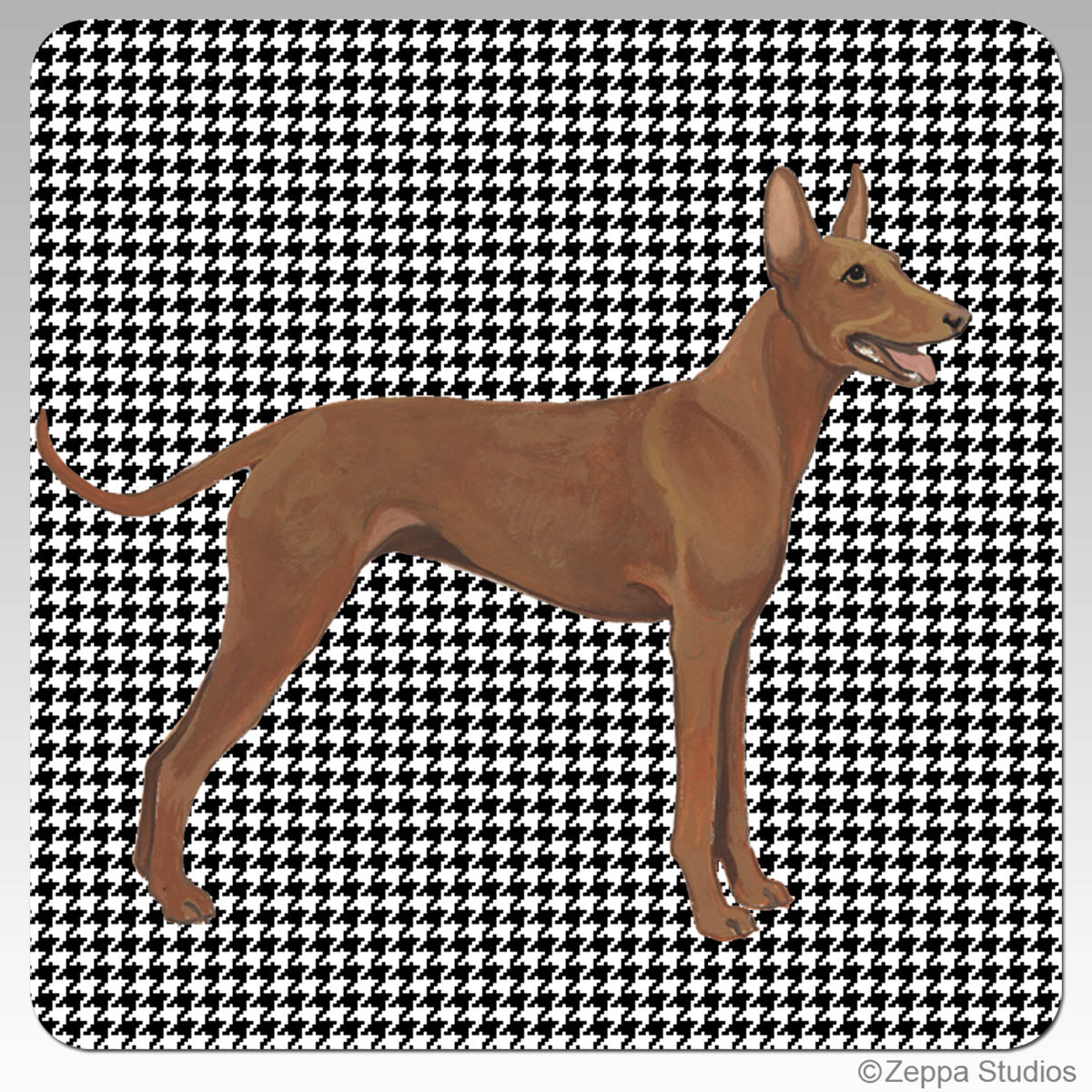 Cirneco dell'Etna Houndzstooth Coasters