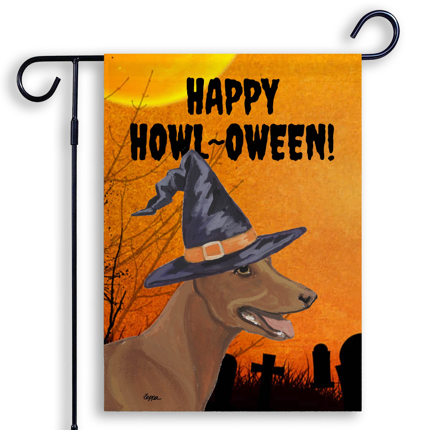 Cirneco dell'Etna Happy HOWLoween Garden Flag