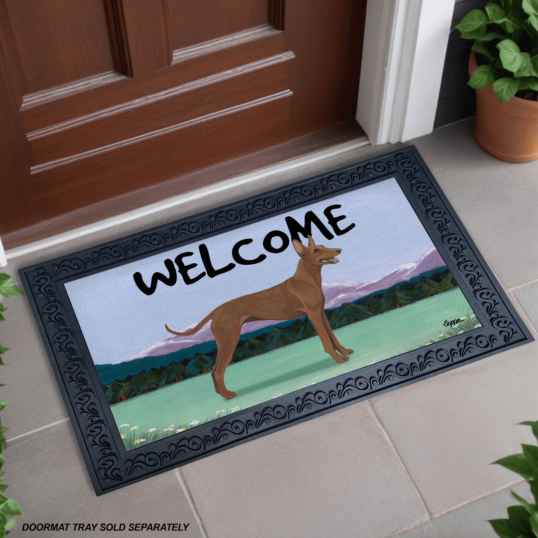 Cirneco dell'Etna Scenic Welcome Mat