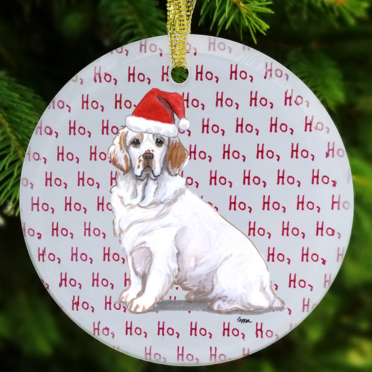 Clumber Spaniel Christmas Ornament