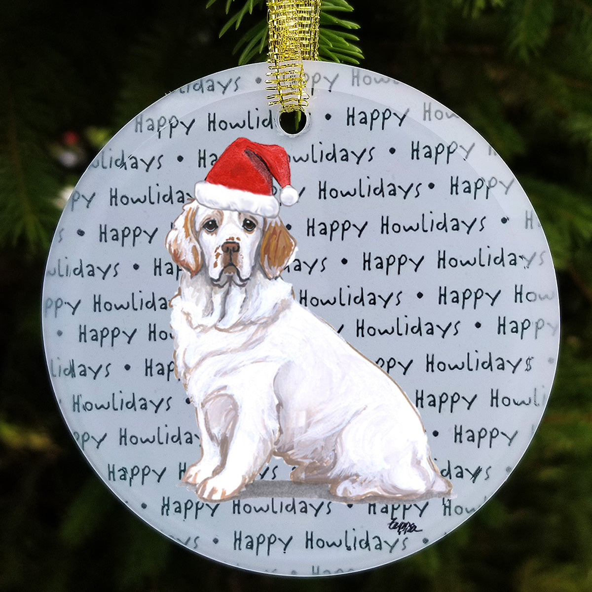 Clumber Spaniel Christmas Ornament