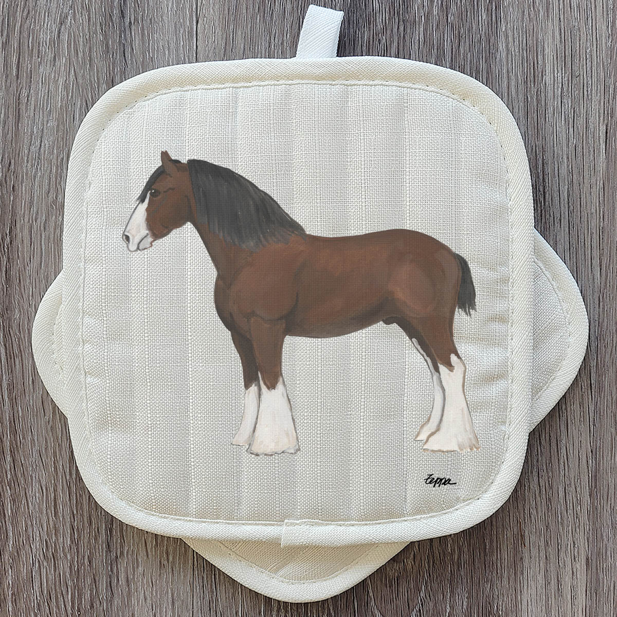 Clydesdale Horse Pot Holder Set