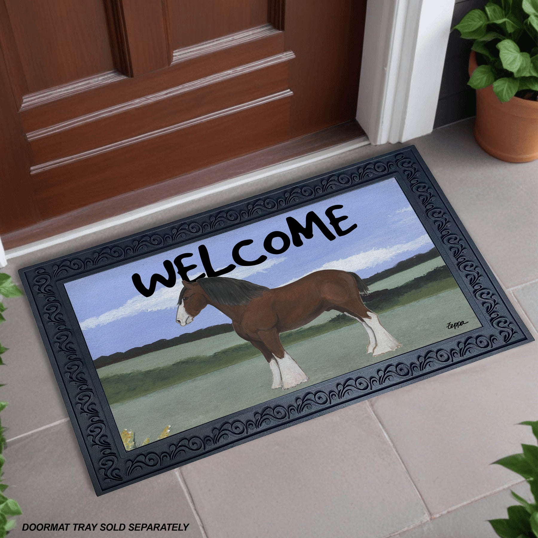 Clydesdale Scenic Welcome Mat