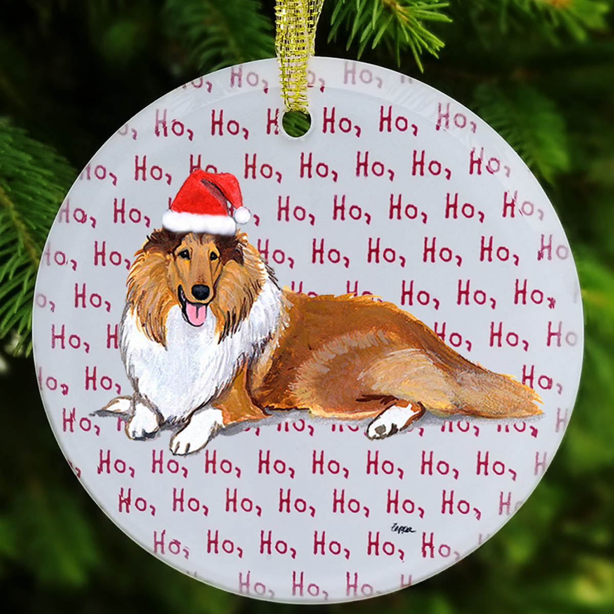 Collie Christmas Ornament