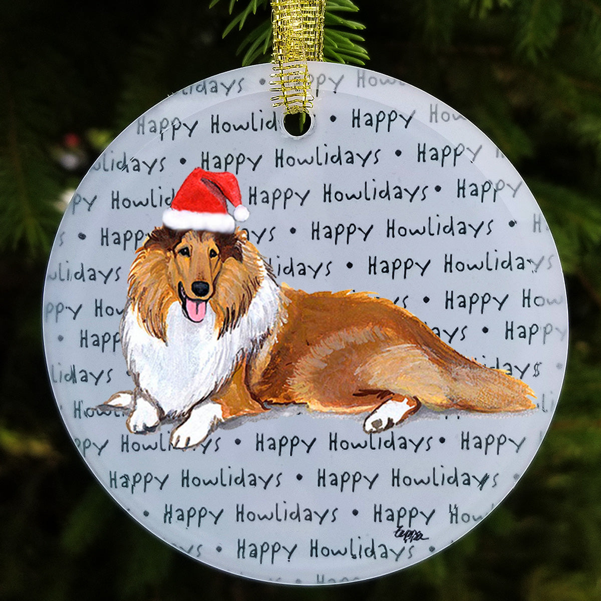 Collie Christmas Ornament
