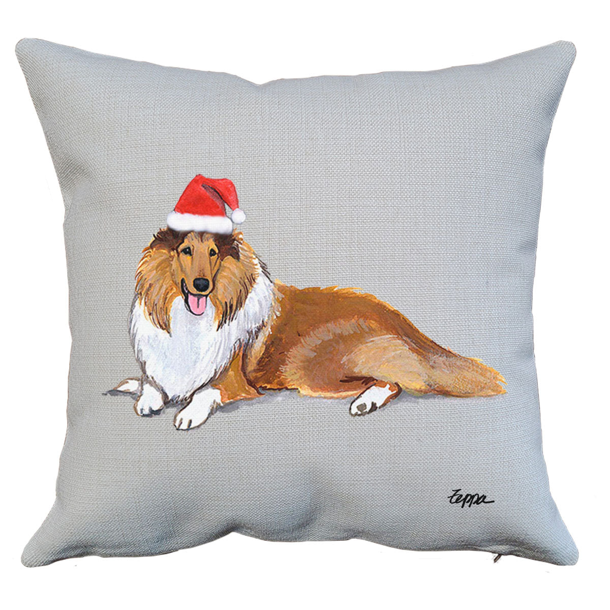 Collie Santa Pillow