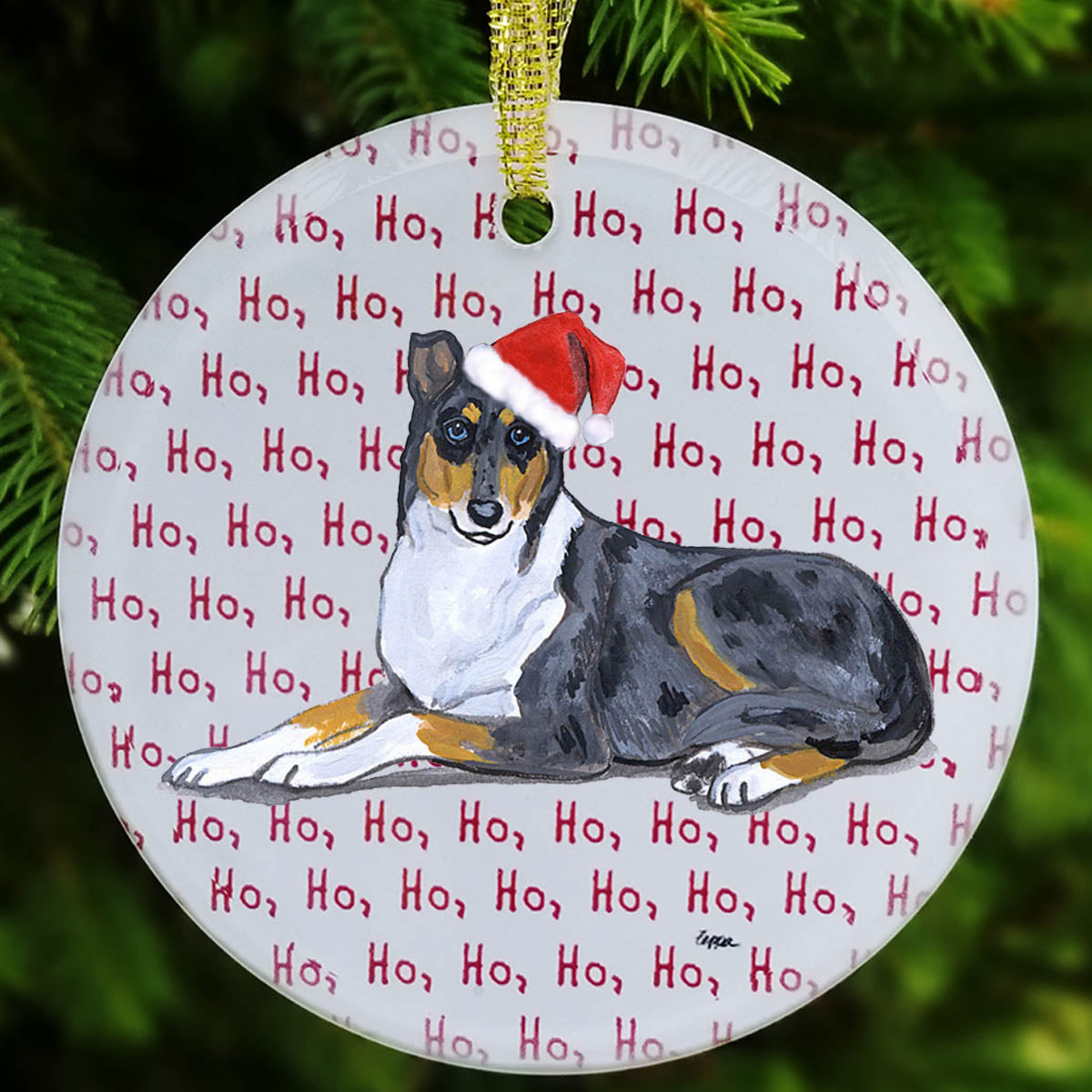 Collie Christmas Ornament