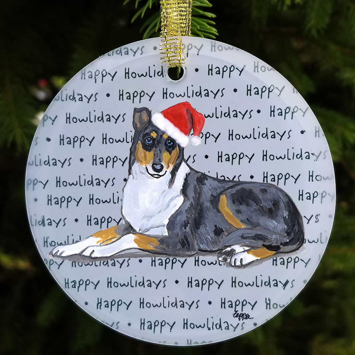 Collie Christmas Ornament