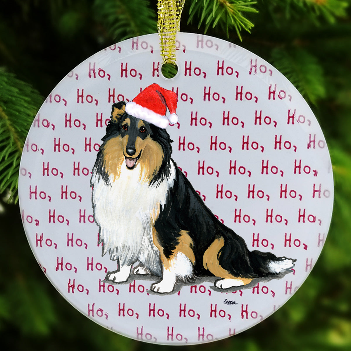 Collie Christmas Ornament