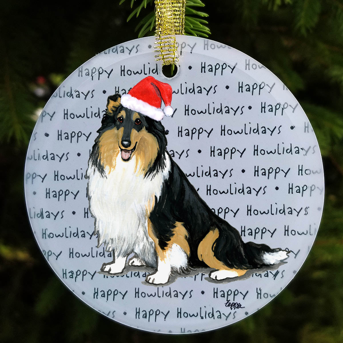 Collie Christmas Ornament