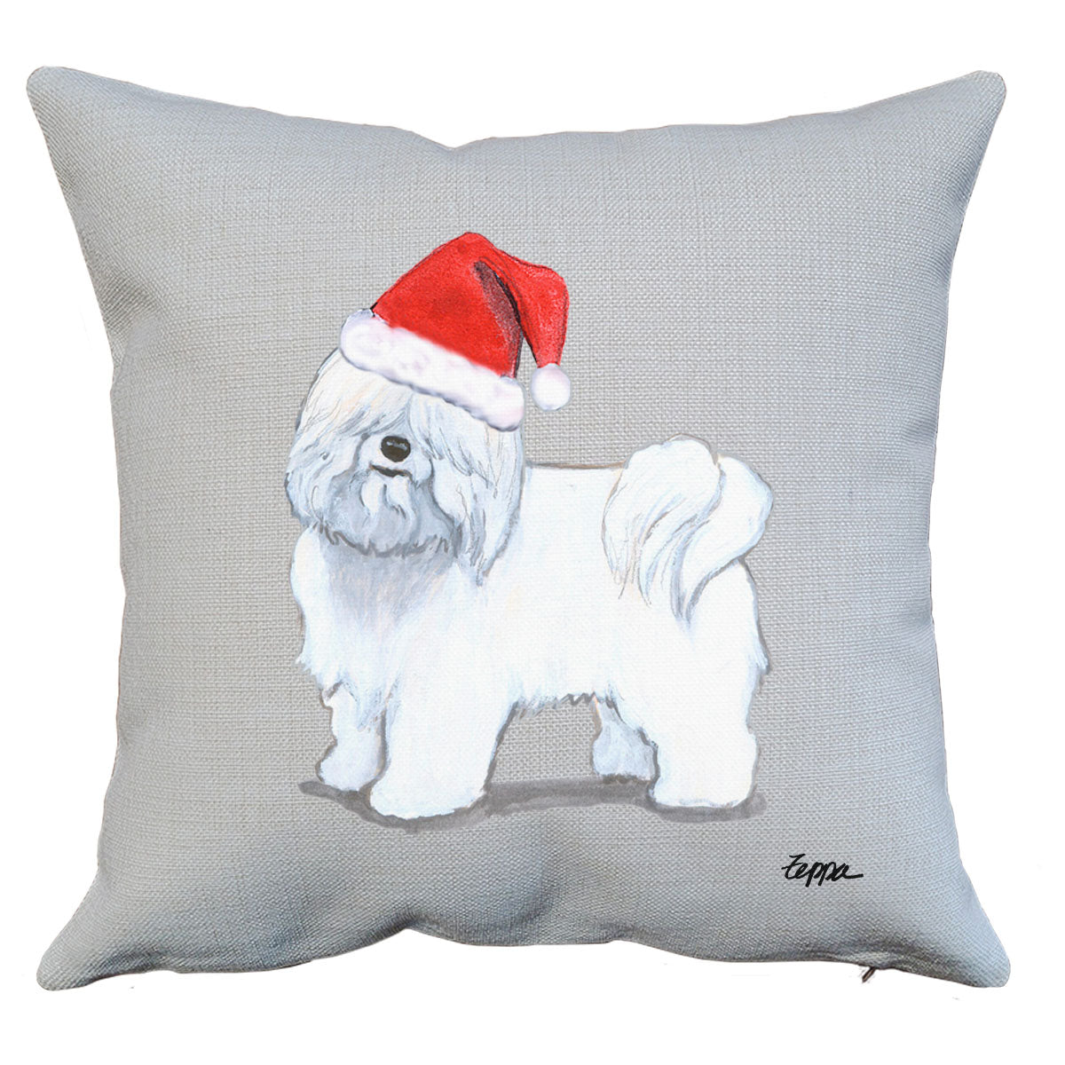 Coton Du Tulear Santa Pillow