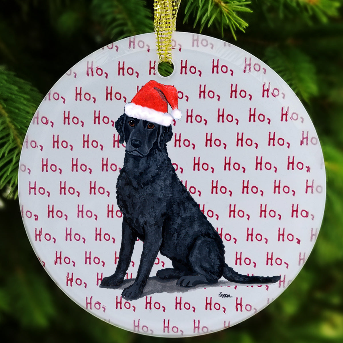 Curly Coated Retriever Christmas Ornament