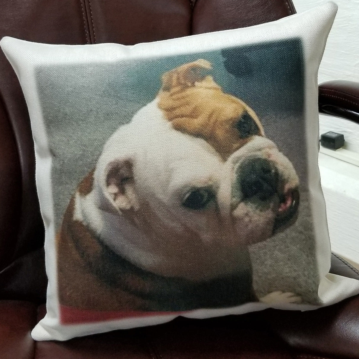 Custom Pillow from a Photo of a Bulldog