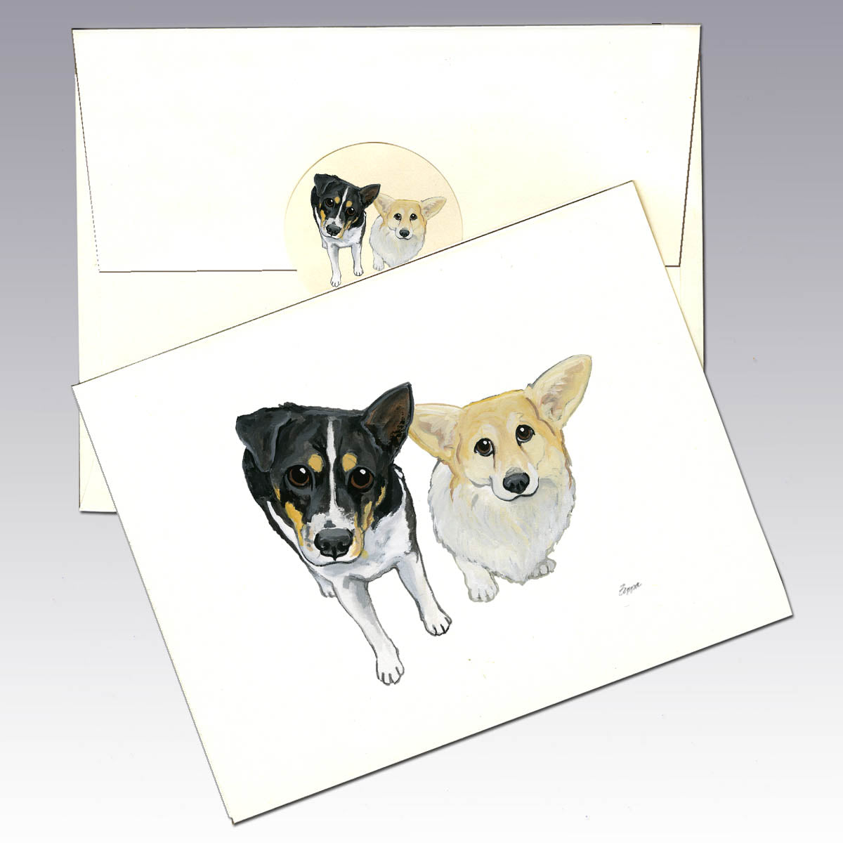 Custom Note Cards from a Hand Painted Portrait of Your Pet