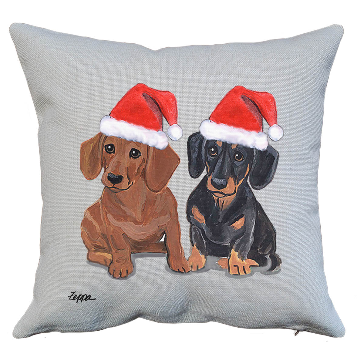 Dachshund Pair Santa Pillow
