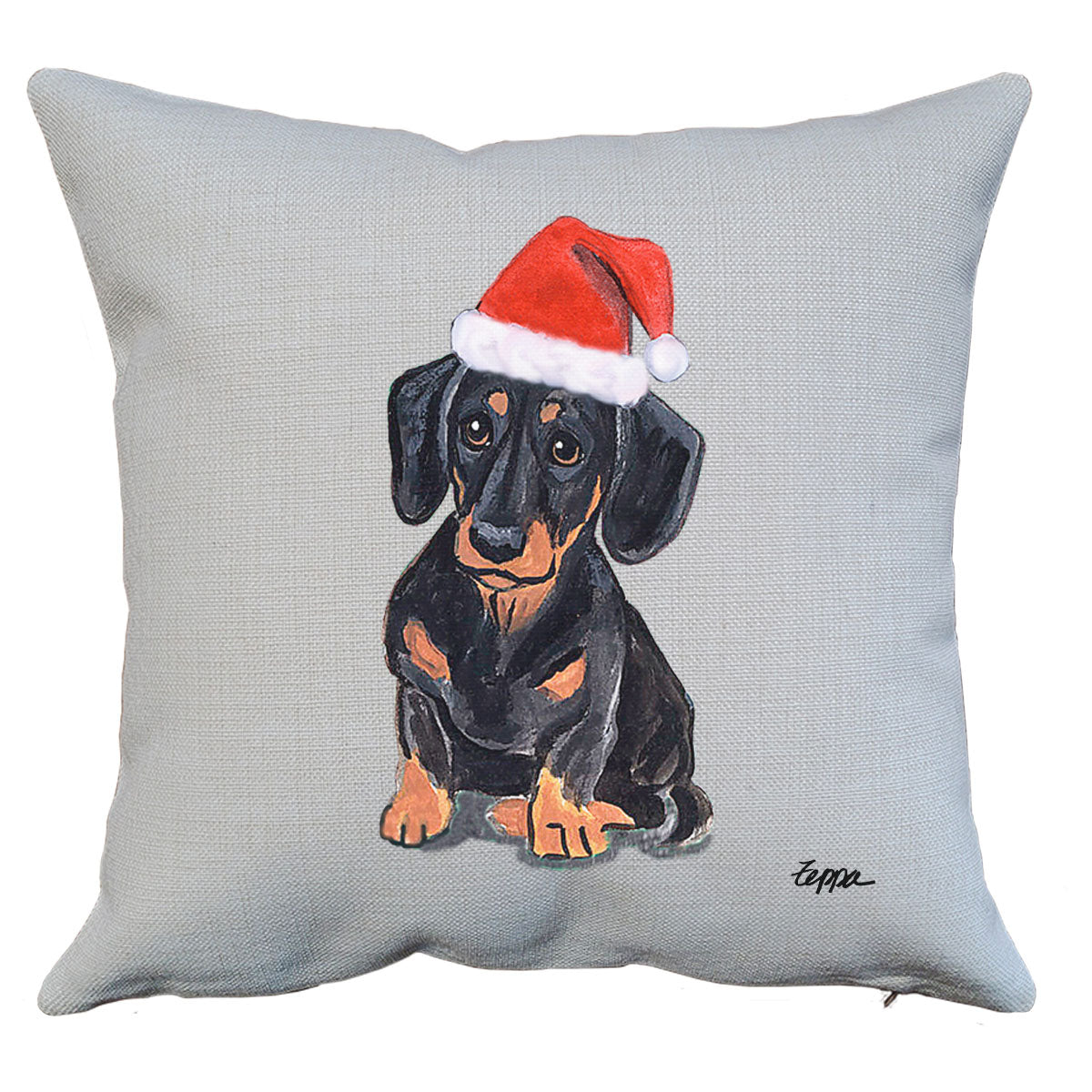 Dachshund Santa Pillow
